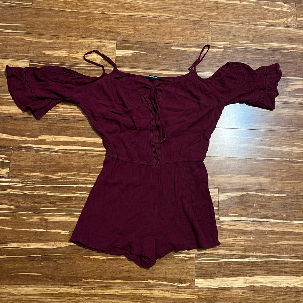 Ambiance Burgundy Off-Shoulder Top